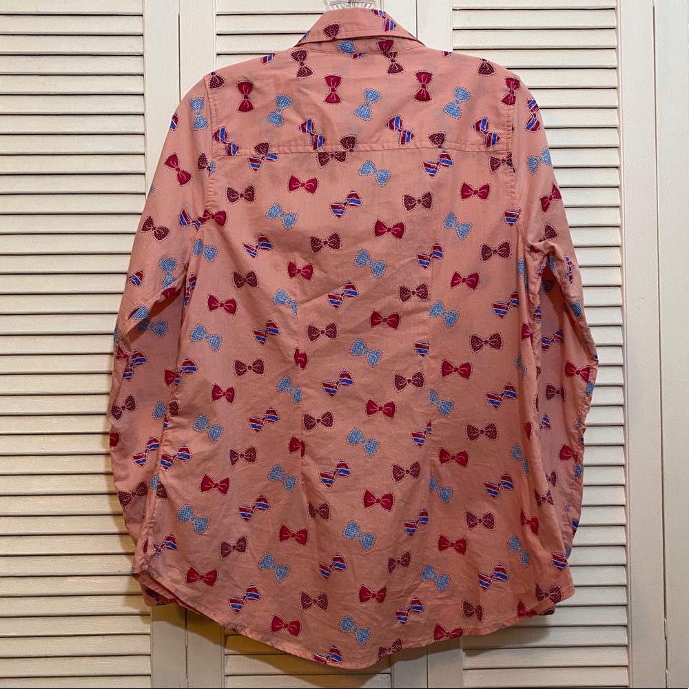 Red Camel Bow Print Button-Up - image 4